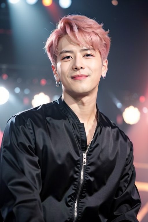 male, handsome,pink hair, earrings, smile, (photorealistic:1.4), best quality, masterpiece, photography, looking at viewer...